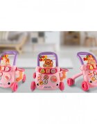 MalPlay Antepremergator cu Pian detasabil Cos de baschet cu 3 bile Ceas angrenaje rotative cu Muzica si sunete vesele 40 x 39 x 35 cm Lion Pink