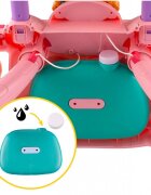 MalPlay Antepremergator cu Pian detasabil Cos de baschet cu 3 bile Ceas angrenaje rotative cu Muzica si sunete vesele 40 x 39 x 35 cm Lion Pink