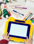 MalPlay Antepremergator educational 2 in 1 cu Pian Tabla de desen cu Stilou si Angrenaje rotative 39.5 x 32 x 40.2 cm Blue Elephant