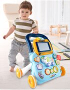 MalPlay Antepremergator educational 2 in 1 cu Pian Tabla de desen cu Stilou si Angrenaje rotative 39.5 x 32 x 40.2 cm Blue Elephant