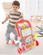MalPlay Antepremergator educational 2 in 1 cu Pian Tabla de desen cu Stilou si Angrenaje rotative 39.5 x 32 x 40.2 cm Pink Elephant