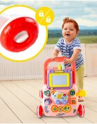 MalPlay Antepremergator educational 2 in 1 cu Pian Tabla de desen cu Stilou si Angrenaje rotative 39.5 x 32 x 40.2 cm Pink Elephant