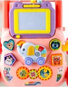 MalPlay Antepremergator educational 2 in 1 cu Pian Tabla de desen cu Stilou si Angrenaje rotative 39.5 x 32 x 40.2 cm Pink Elephant