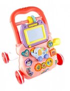 MalPlay Antepremergator educational 2 in 1 cu Pian Tabla de desen cu Stilou si Angrenaje rotative 39.5 x 32 x 40.2 cm Pink Elephant