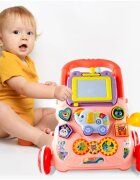 MalPlay Antepremergator educational 2 in 1 cu Pian Tabla de desen cu Stilou si Angrenaje rotative 39.5 x 32 x 40.2 cm Pink Elephant