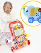 MalPlay Antepremergator educational 2 in 1 cu Pian Tabla de desen cu Stilou si Angrenaje rotative 39.5 x 32 x 40.2 cm Pink Elephant