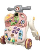 MalPlay Antepremergator evolutiv pentru copii Pink cu lumini sunete si angrenaje rotative dimensiune 45 x 42 x 46 cm