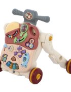 MalPlay Antepremergator evolutiv pentru copii Pink cu lumini sunete si angrenaje rotative dimensiune 45 x 42 x 46 cm