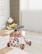 MalPlay Antepremergator evolutiv pentru copii Pink cu lumini sunete si angrenaje rotative dimensiune 45 x 42 x 46 cm