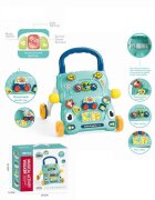 MalPlay Antepremergator interactiv 2 in 1 cu activitati educative butoane functionale sunete lumini si angrenaje rotative Blue Car
