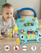 MalPlay Antepremergator interactiv 2 in 1 cu activitati educative butoane functionale sunete lumini si angrenaje rotative Blue Car