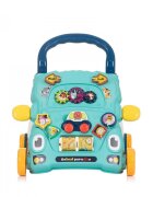 MalPlay Antepremergator interactiv 2 in 1 cu activitati educative butoane functionale sunete lumini si angrenaje rotative Blue Car