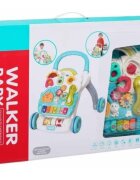 MalPlay Antepremergator interactiv cu Pian muzical si Panou Interactiv Detasabil Telefon litere angrenaje rotative si roti antiderapante dimensiune 43 x 46.5 x 42.5 cm Happy Blue