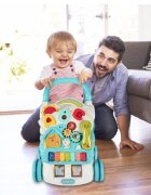MalPlay Antepremergator interactiv cu Pian muzical si Panou Interactiv Detasabil Telefon litere angrenaje rotative si roti antiderapante dimensiune 43 x 46.5 x 42.5 cm Happy Blue