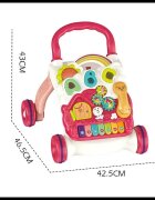 MalPlay Antepremergator interactiv cu Pian muzical si Panou interactiv detasabil Telefon litere angrenaje rotative si roti antiderapante dimensiune 43 x 46.5 x 42.5 cm Happy Pink