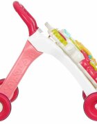 MalPlay Antepremergator interactiv cu Pian muzical si Panou interactiv detasabil Telefon litere angrenaje rotative si roti antiderapante dimensiune 43 x 46.5 x 42.5 cm Happy Pink