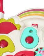 MalPlay Antepremergator interactiv cu Pian muzical si Panou interactiv detasabil Telefon litere angrenaje rotative si roti antiderapante dimensiune 43 x 46.5 x 42.5 cm Happy Pink