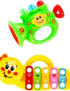 MalPlay Antepremergator interactiv educativ pentru copii cu roti robuste design ergonomic cu trompeta lumini chimvale viteza reglabila dimensiune 46 x 45 x 34 cm