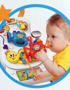 MalPlay Antepremergator interactiv educativ pentru copii cu roti robuste design ergonomic cu trompeta lumini chimvale viteza reglabila dimensiune 46 x 45 x 34 cm