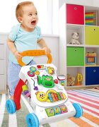 MalPlay Antepremergator interactiv educativ pentru copii cu roti robuste design ergonomic cu trompeta lumini chimvale viteza reglabila dimensiune 46 x 45 x 34 cm