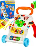 MalPlay Antepremergator interactiv educativ pentru copii cu roti robuste design ergonomic cu trompeta lumini chimvale viteza reglabila dimensiune 46 x 45 x 34 cm