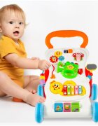 MalPlay Antepremergator interactiv educativ pentru copii cu roti robuste design ergonomic cu trompeta lumini chimvale viteza reglabila dimensiune 46 x 45 x 34 cm