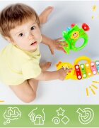 MalPlay Antepremergator interactiv educativ pentru copii cu roti robuste design ergonomic cu trompeta lumini chimvale viteza reglabila dimensiune 46 x 45 x 34 cm