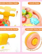 MalPlay Antepremergator multifunctional 4 in 1 Premergator Masuta de activitati si Trotineta cu pian si sunete vesele Red Monkey