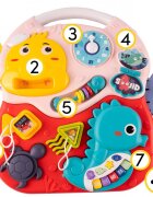 MalPlay Antepremergator multifunctional cu cos de baschet panou interactiv forme geometrice ceas Pian cu maner reglabil 41.5 x 41 x 42.5 cm Seahorse