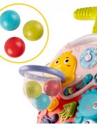 MalPlay Antepremergator multifunctional cu cos de baschet panou interactiv forme geometrice ceas Pian cu maner reglabil 41.5 x 41 x 42.5 cm Seahorse