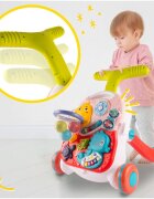 MalPlay Antepremergator multifunctional cu cos de baschet panou interactiv forme geometrice ceas Pian cu maner reglabil 41.5 x 41 x 42.5 cm Seahorse