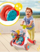 MalPlay Antepremergator multifunctional cu cos de baschet panou interactiv forme geometrice ceas Pian cu maner reglabil 41.5 x 41 x 42.5 cm Seahorse