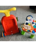 MalPlay Antepremergator muzical pentru copii 2 in 1 cu 5 functii distincte panou interactiv detasabil pian muzical masuta de joaca cos de baschet red