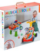 MalPlay Antepremergator muzical pentru copii 2 in 1 cu 5 functii distincte panou interactiv detasabil pian muzical masuta de joaca cos de baschet red