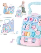 MalPlay Antepremergator pentru copii cu panou educational detasabil dimensiune 47 x 42 x 45 cm Pink-Blue Bunny