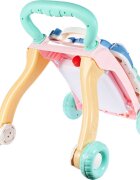 MalPlay Antepremergator pentru copii cu panou educational detasabil dimensiune 47 x 42 x 45 cm Pink-Blue Bunny