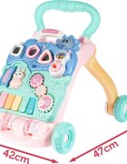 MalPlay Antepremergator pentru copii cu panou educational detasabil dimensiune 47 x 42 x 45 cm Pink-Blue Bunny