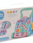 MalPlay Antepremergator pentru copii cu panou educational detasabil dimensiune 47 x 42 x 45 cm Pink-Blue Bunny
