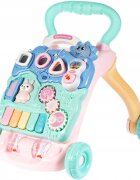 MalPlay Antepremergator pentru copii cu panou educational detasabil dimensiune 47 x 42 x 45 cm Pink-Blue Bunny