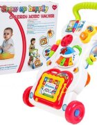 MalPlay Antepremergator pentru copii cu Pian Telefon Tabla magnetica de scris cu stilou angrenaje rotative 43 x 34 x 45 cm Walker Pusher Multicolor