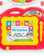 MalPlay Antepremergator pentru copii cu Pian Telefon Tabla magnetica de scris cu stilou angrenaje rotative 43 x 34 x 45 cm Walker Pusher Multicolor