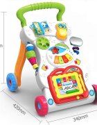 MalPlay Antepremergator pentru copii cu Pian Telefon Tabla magnetica de scris cu stilou angrenaje rotative 43 x 34 x 45 cm Walker Pusher Multicolor