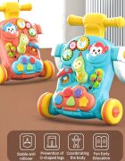MalPlay Antepremergator pentru copii green cu panou educativ-interactiv detasabil telefon angrenaje rotative roti antiderapante ghidon inaltime ajustabila 50 x 46 x 44 cm