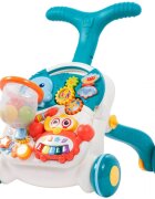MalPlay Antepremergator si Masuta de activitati 2 in 1 cu Pian detasabil Cos de baschet 43 x 37 cm Blue