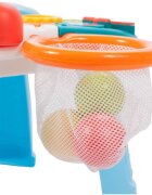 MalPlay Antepremergator si Masuta de activitati 2 in 1 cu Pian detasabil Cos de baschet 43 x 37 cm Blue
