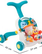 MalPlay Antepremergator si Masuta de activitati 2 in 1 cu Pian detasabil Cos de baschet 43 x 37 cm Blue