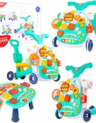 MalPlay Antepremergator transformabil 4 in 1 cu roti antiderapante inaltime reglabila activitati interactive Pian panou detasabil si cos de Baschet 43 x 44 x 47 cm