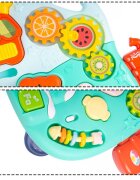 MalPlay Antepremergator transformabil 4 in 1 cu roti antiderapante inaltime reglabila activitati interactive Pian panou detasabil si cos de Baschet 43 x 44 x 47 cm