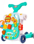 MalPlay Antepremergator transformabil 4 in 1 cu roti antiderapante inaltime reglabila activitati interactive Pian panou detasabil si cos de Baschet 43 x 44 x 47 cm