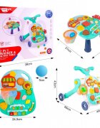 MalPlay Antepremergator transformabil in masuta de activitati 2 in 1 cu Pian angrenaje rotative cos de baschet si 3 bilute incluse 46 x 44 x 47 cm